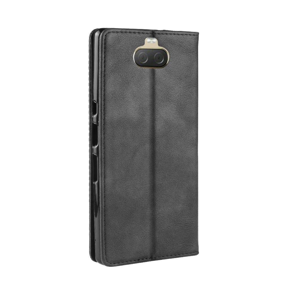 Vintage Style Leather Wallet Case for Sony Xperia 10 - Black - 7