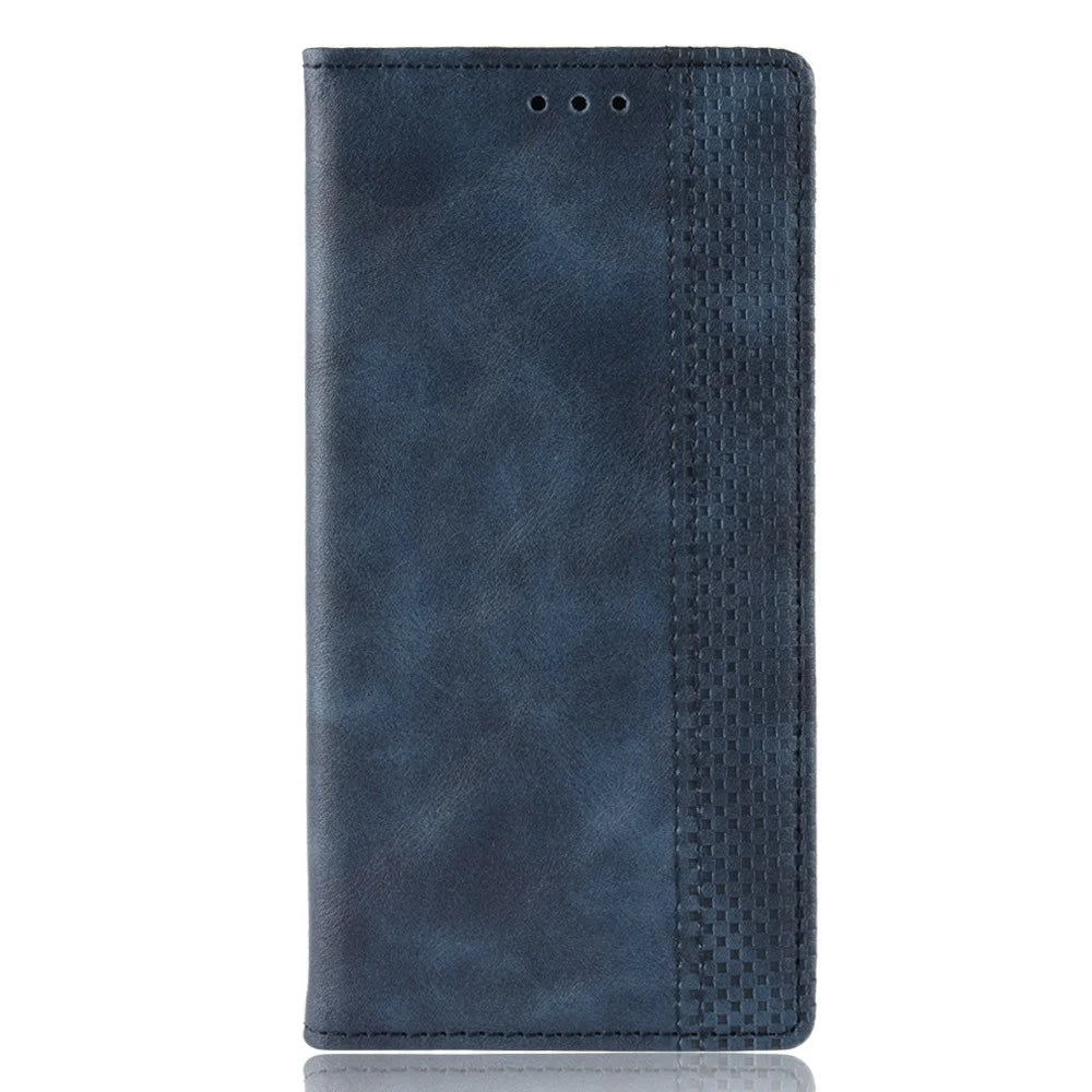 Auto-absorbed Retro Style Wallet Stand Leather Phone Cover for Sony Xperia 5 - Blue - 2
