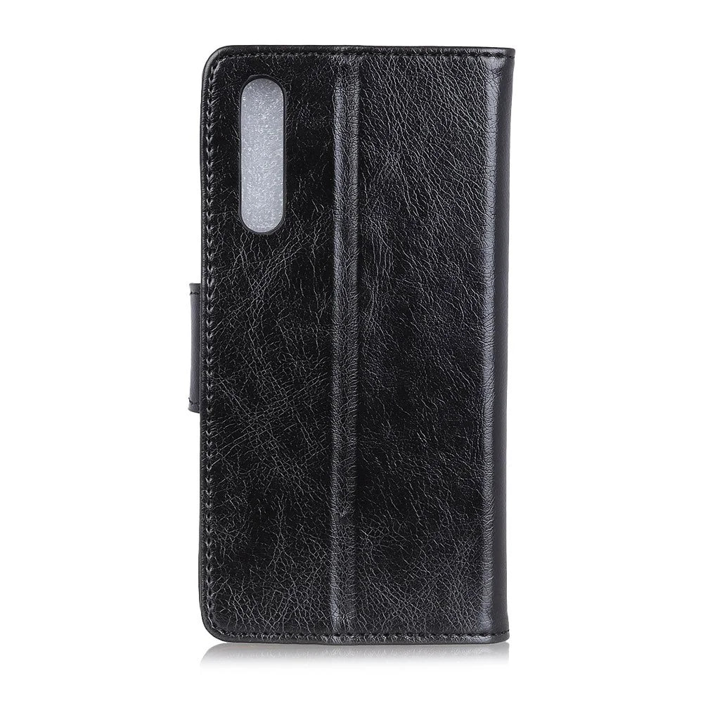 Nappa Texture Split Leather Wallet Case for Sony Xperia 10 II - Black - 2