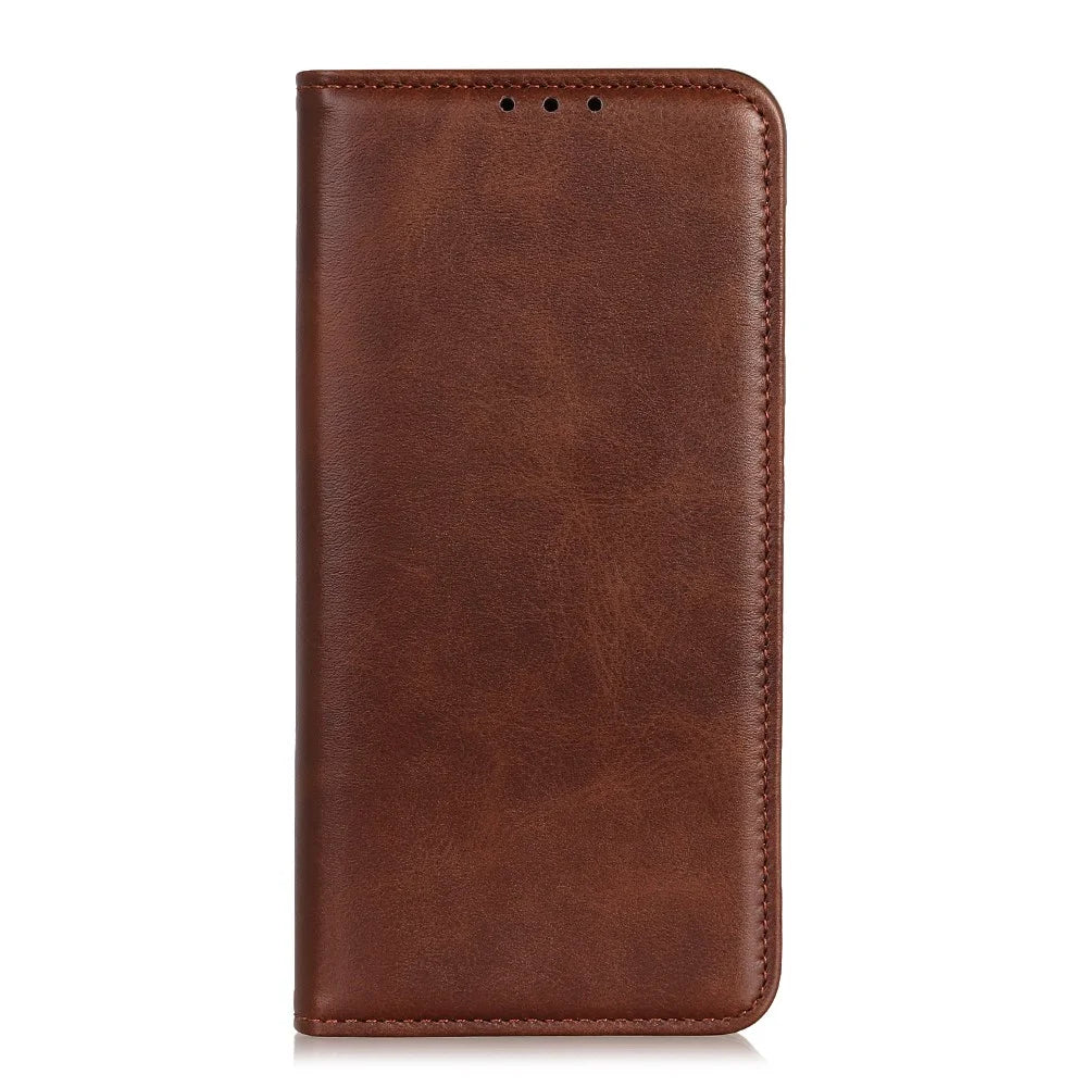 Auto-absorbed Split Leather Cover for Sony Xperia 5 II - Coffee - 2