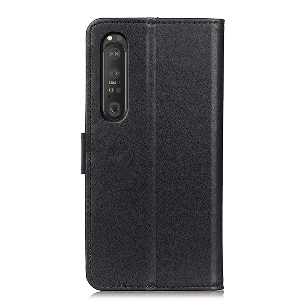 Magnetic Clasp Design Leather Shell Case with Wallet Stand for Sony Xperia 1 III 5G - Black - 3