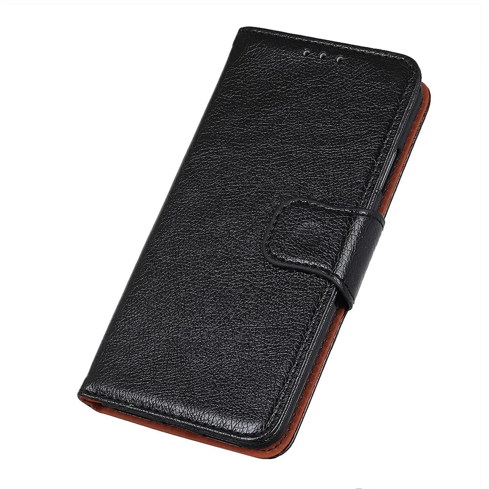 Nappa Texture Split Leather Wallet Stand Case for Sony Xperia 10 III 5G - Black - 7