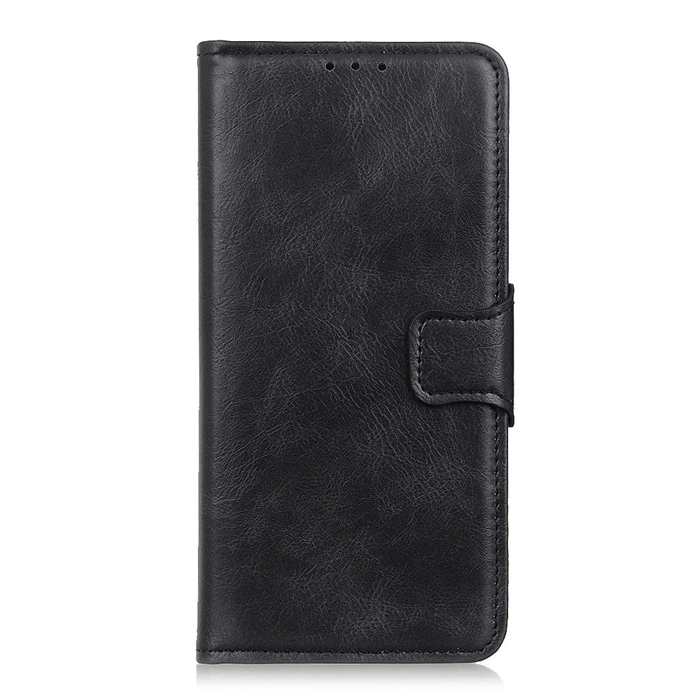 Well-Protected Crazy Horse Texture PU Leather Stand Protector Cover for Sony Xperia 10 III 5G - Black - 2