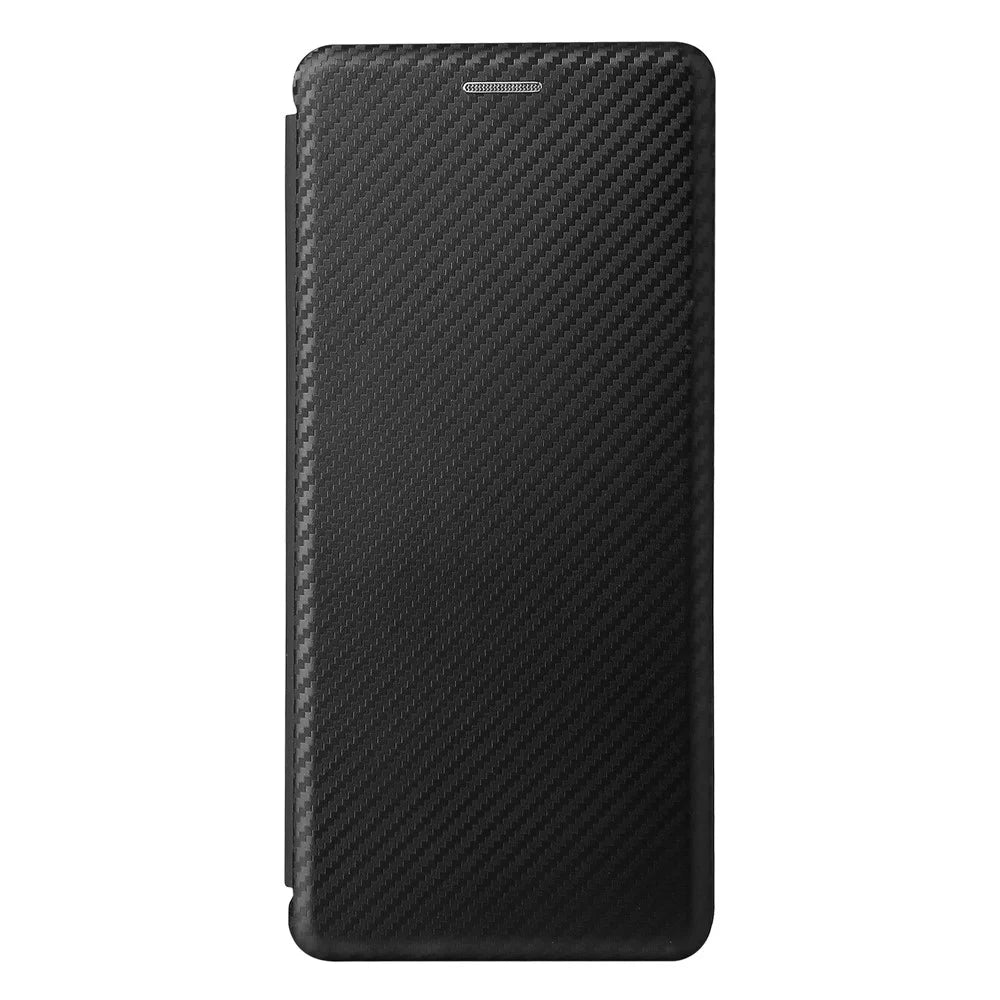 Stand Phone Cover for Sony Xperia 5 III 5G Carbon Fiber Texture Auto-absorbed Cell Phone Case - Black - 2