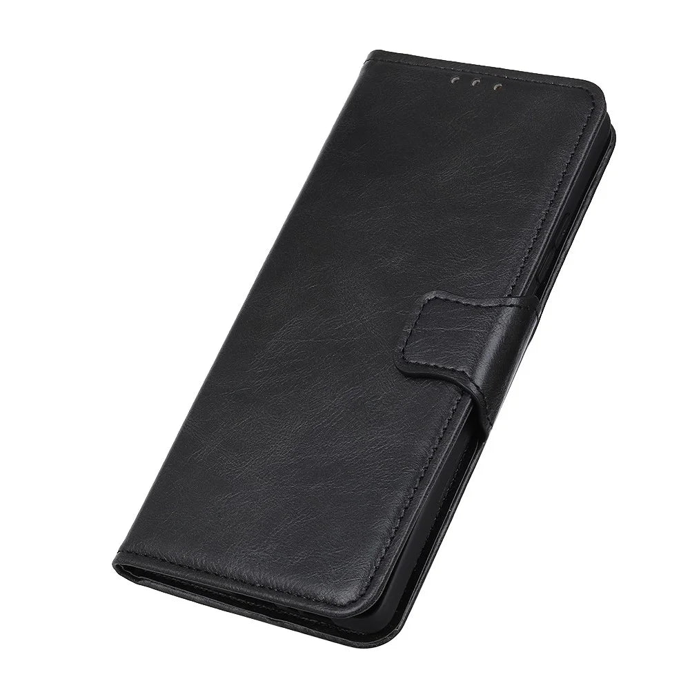 For Sony Xperia 1 IV Stand Wallet Phone Flip Case PU Leather Crazy Horse Texture Well-protected Magnetic Cover - Black - 4