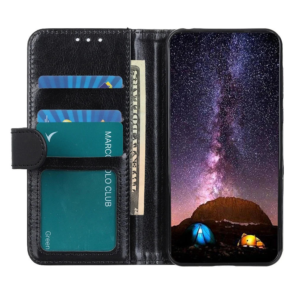 For Sony Xperia 1 IV Leather Protective Cover Crazy Horse Texture Wallet Function Horizontal Stand Flip Case - Black - 2