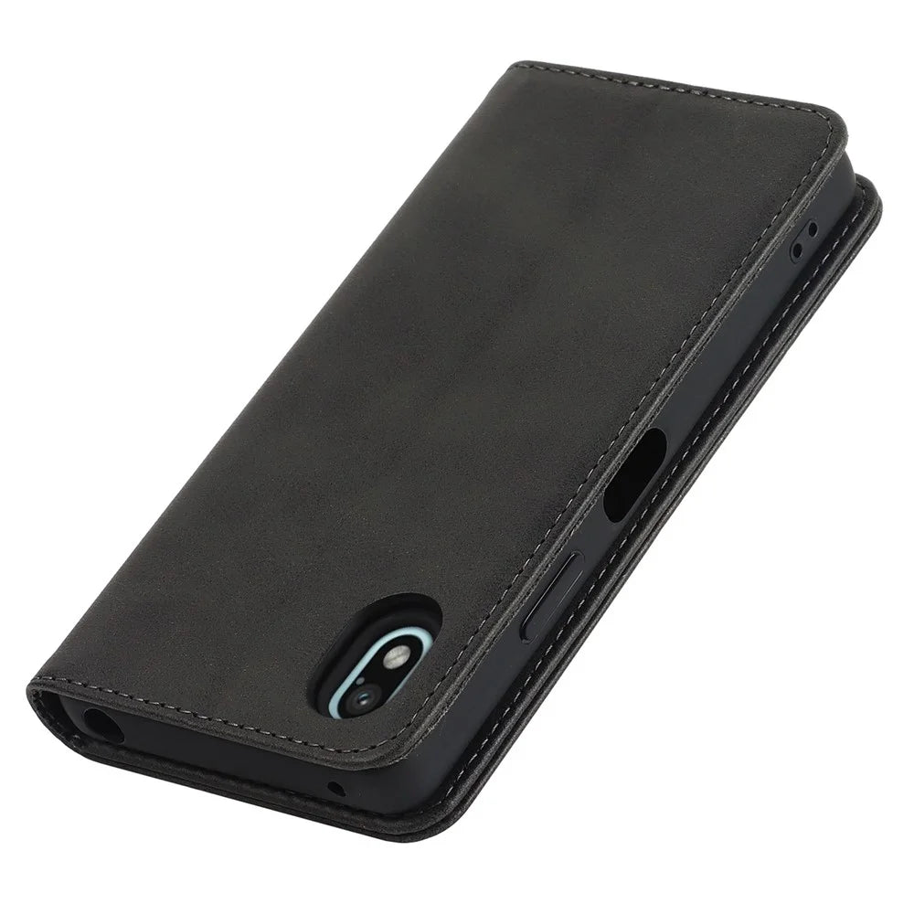 For Sony Xperia Ace III PU Leather Wallet Case Stand Feature Magnetic Book Auto Closed Scratch Resistant Full Protective Phone Cover - Black - 7