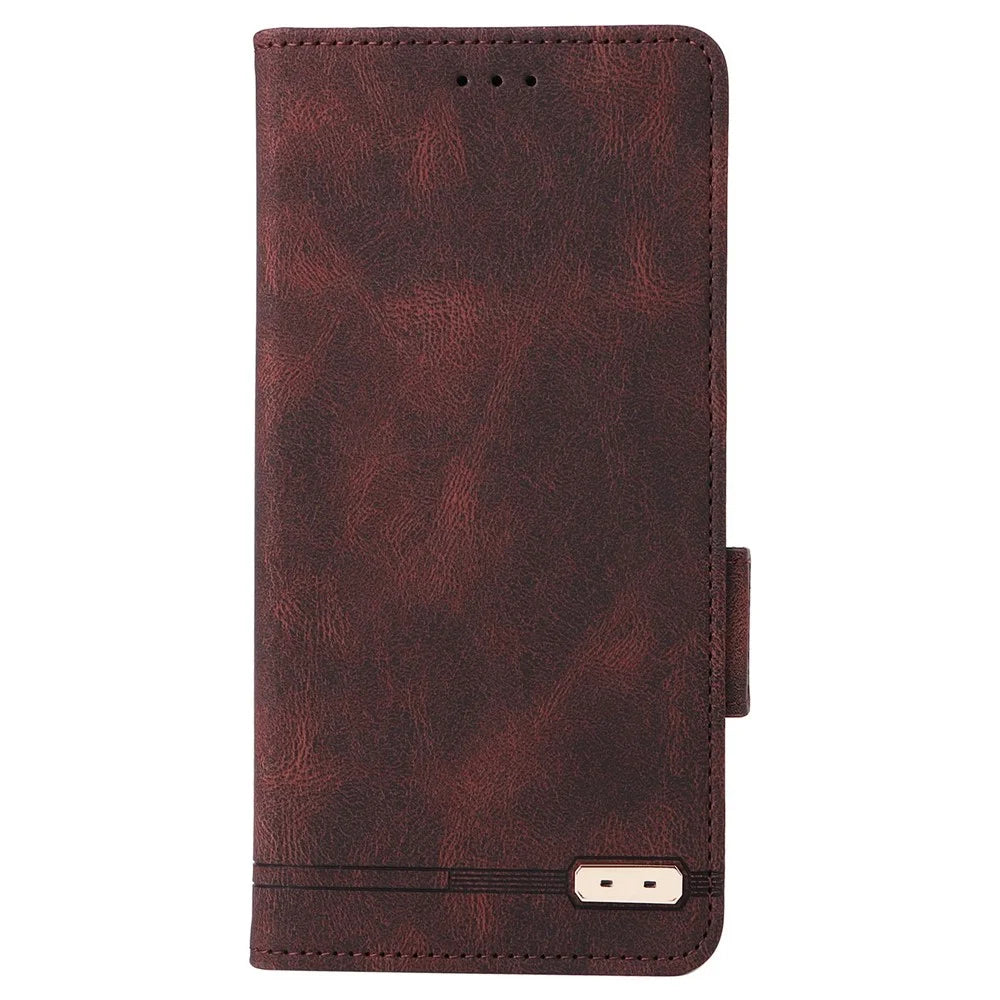 For Sony Xperia 1 IV PU Leather Shockproof Hardware Design Phone Case Wallet Stand Folio Flip Cover - Coffee - 2