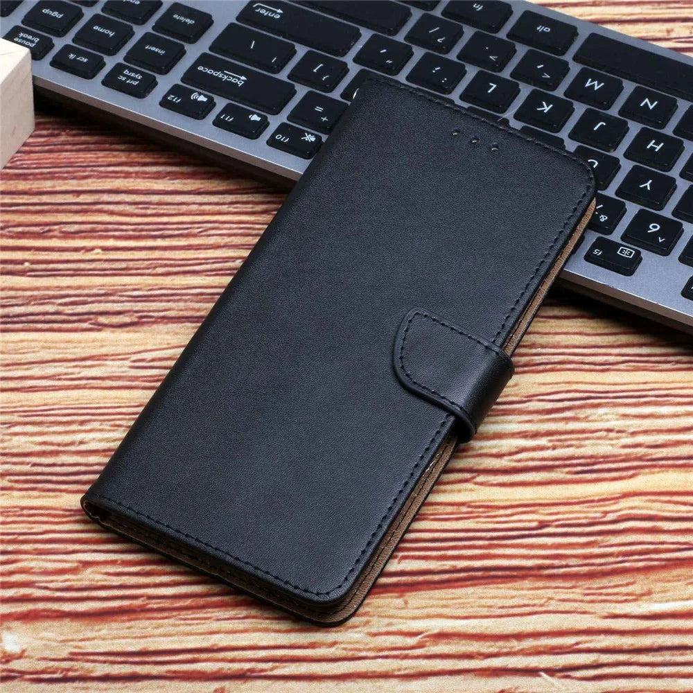 For Sony Xperia 5 IV 5G HT02 Nappa Texture Genuine Leather Wallet Case Stand Magnetic Closure Solid Color Cover - Black - 7