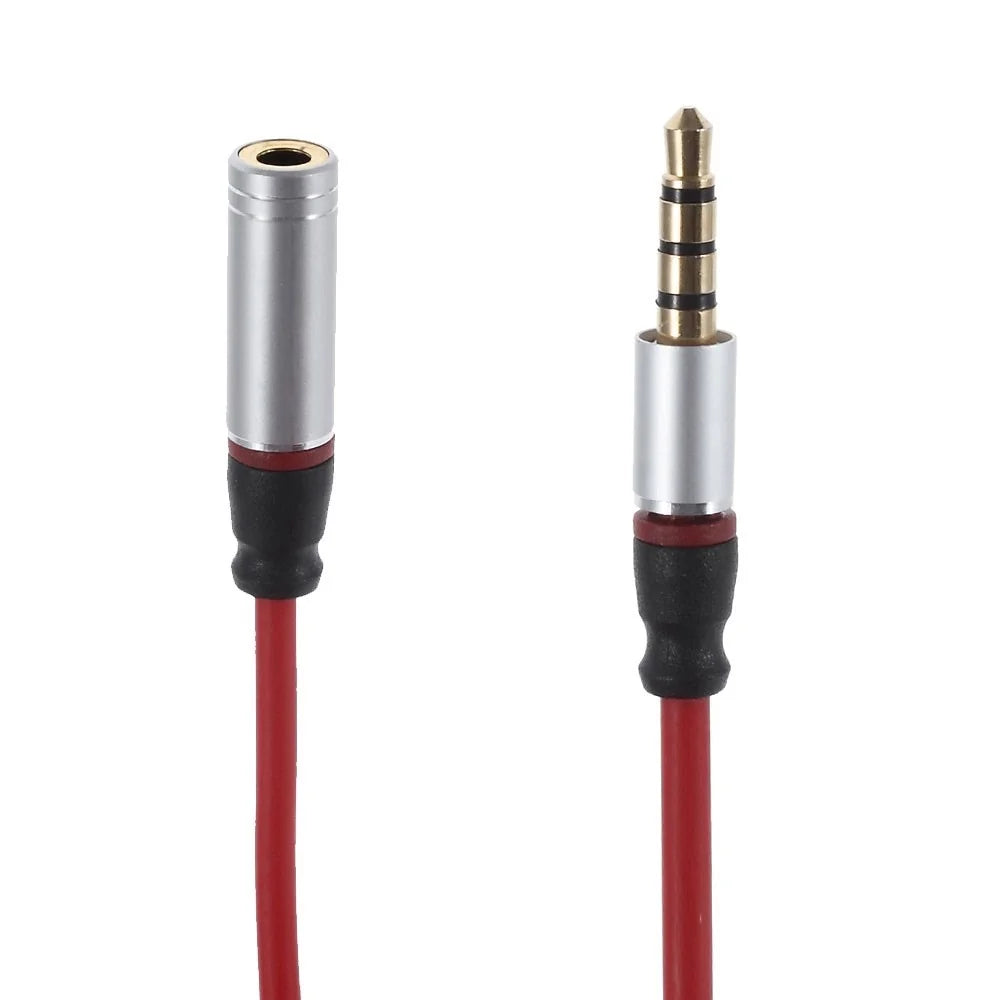 3.5mm Male to Female Extension Audio Cable for iPhone Samsung LG etc - Red - 1