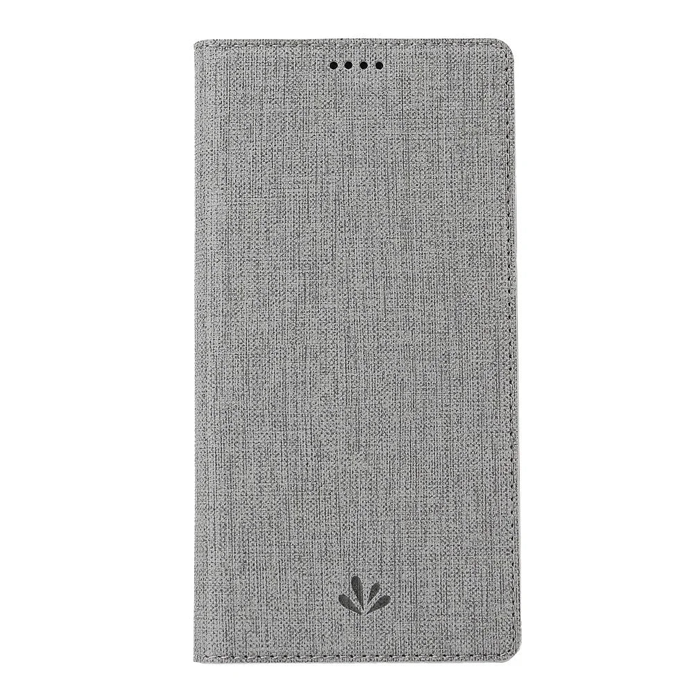 VILI DMX Cross Surface Leather Card Holder Phone Case for LG G8s ThinQ - Grey - 2