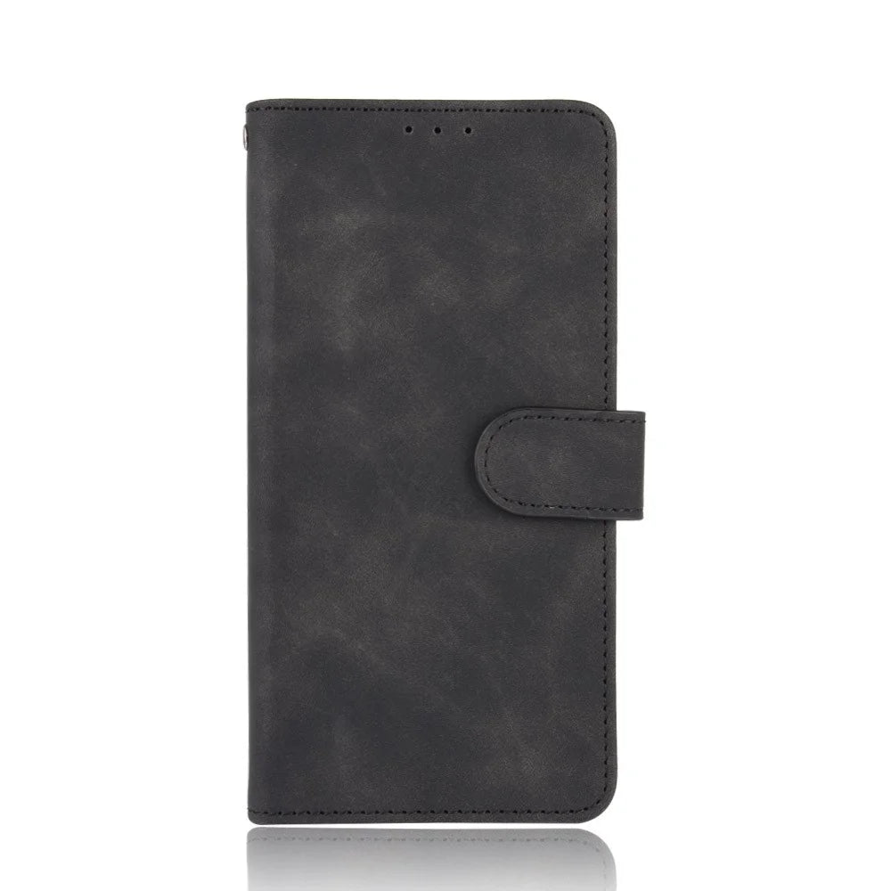 Skin-touch PU Leather Wallet Cell Phone Case for LG Wing 5G - Black - 2