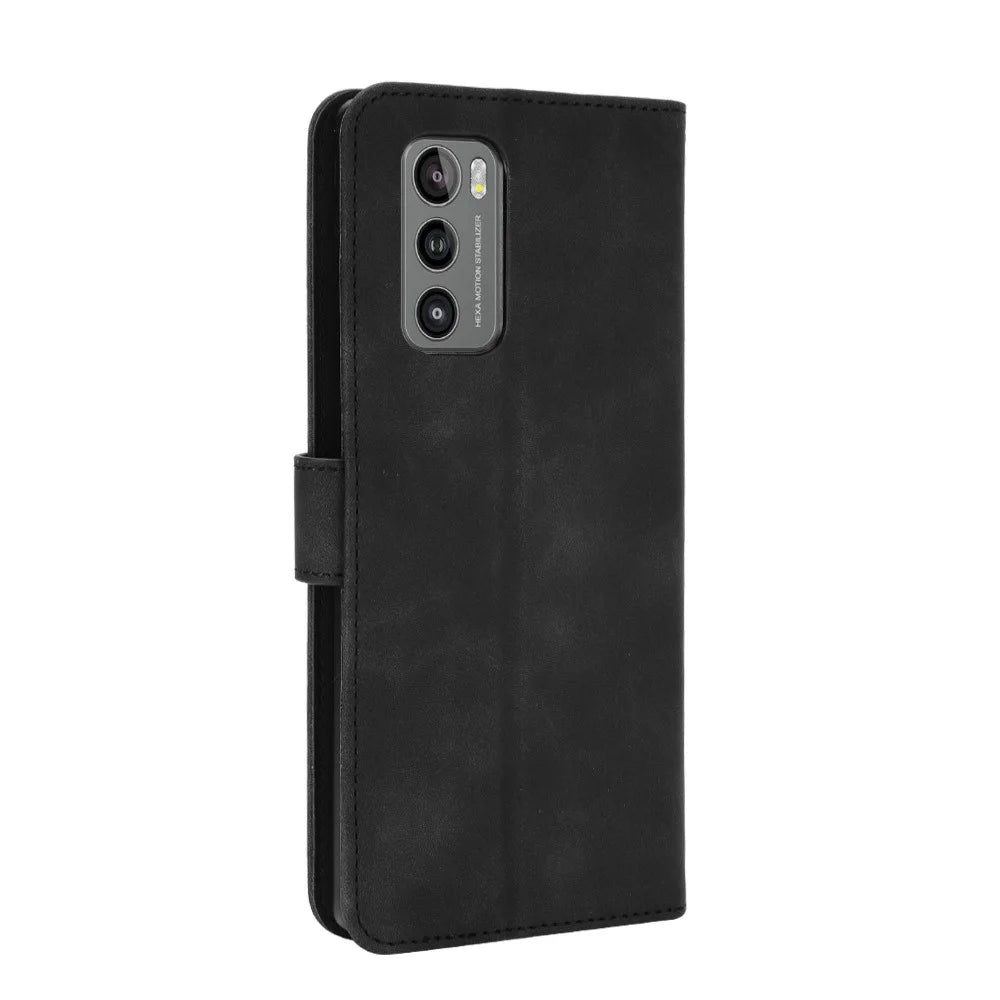 Skin-touch PU Leather Wallet Cell Phone Case for LG Wing 5G - Black - 7