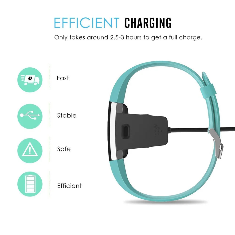 Replacement USB Charger Charging Cable Cradle Dock Adapter for Fitbit Charge 2 Smart Wristband - 4