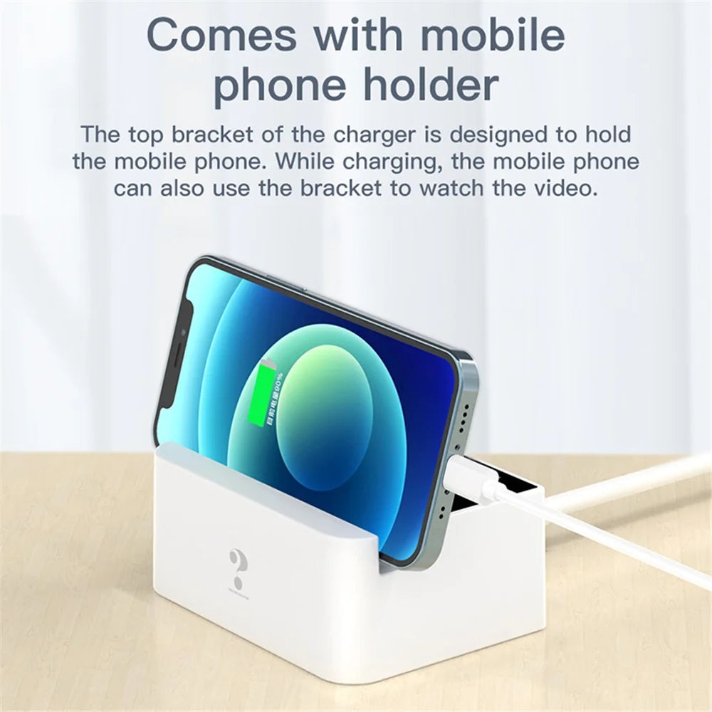 WIN HOW SOLUTION YC-CDA26D Quick Charge 3.0 USB +PD 20W Type-C Fast Charging Station 4-Port Charger [CE Certificated] - EU Plug - 3