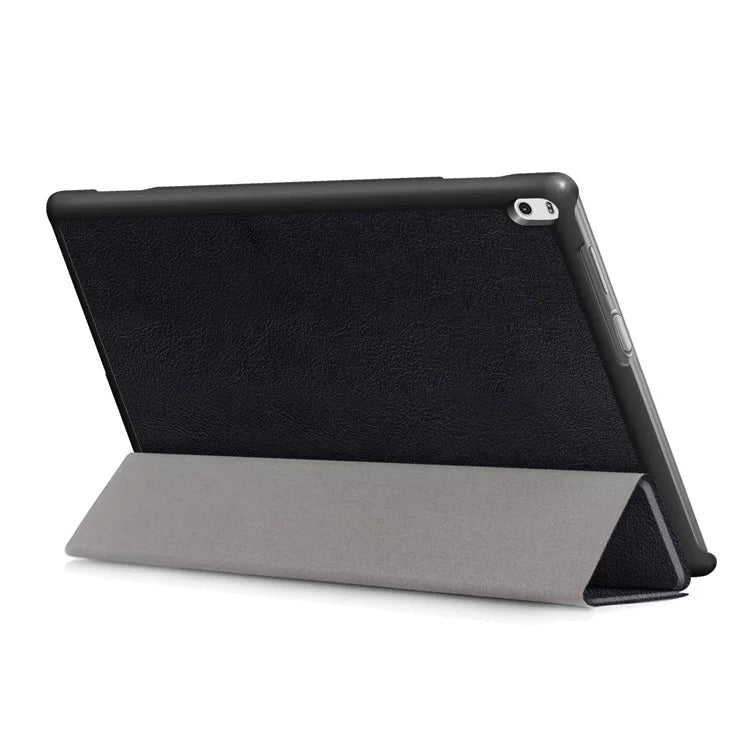 For Lenovo Tab 4 10 Plus (TB-X704F/N) Tri-fold Leather Stand Shell Accessory - Black - 6