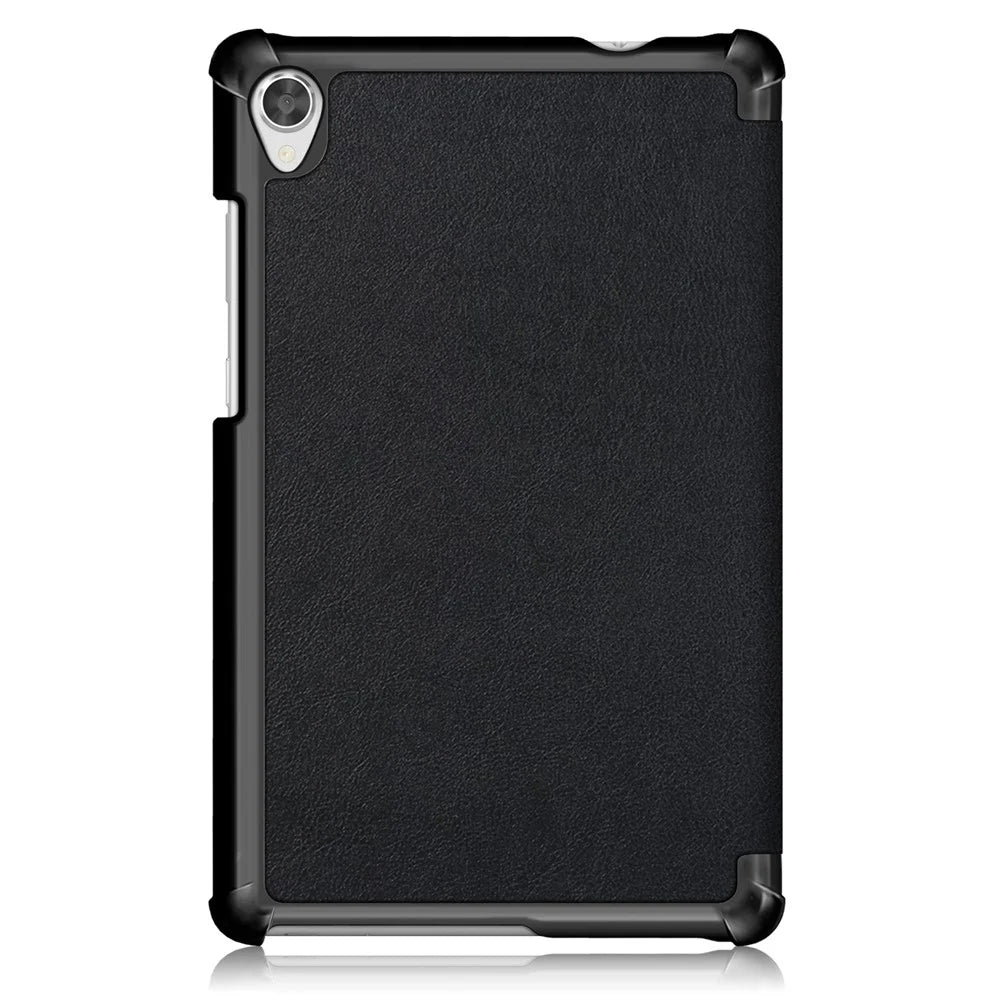 Litch Skin PU Leather Tri-fold Stand Tablet Case for Lenovo Tab M8 TB-8505 - Black - 3