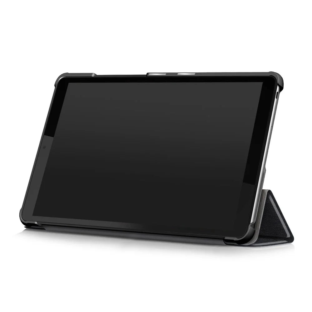 Litch Skin PU Leather Tri-fold Stand Tablet Case for Lenovo Tab M8 TB-8505 - Black - 6