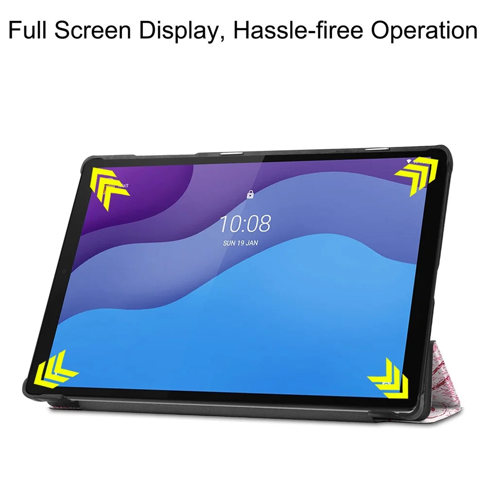 Dustproof Pattern Printing PU Leather Tri-fold Stand Tablet Case for Lenovo Tab M10 HD Gen 2 TB-X306F / TB-X306X - Beauty - 3