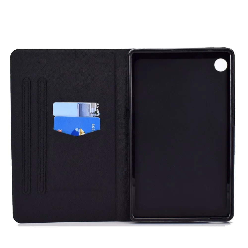 TPU + PU Leather Pattern Printing Tablet Case for Lenovo Tab M10 Plus - Pandas and Tree - 7