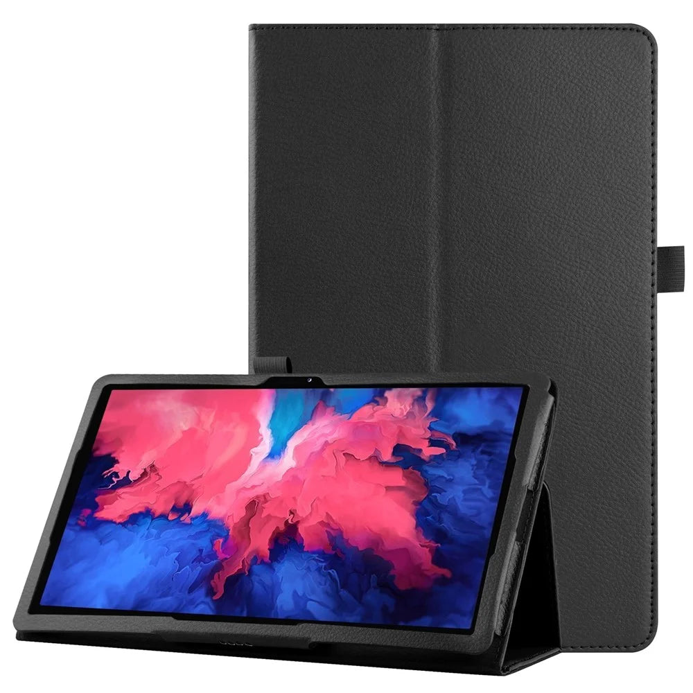 Litchi Texture Leather Tablet Case with Stand for Lenovo Tab P11 Pro 2020 11.5 TB-J706F/J706L - Black - 1