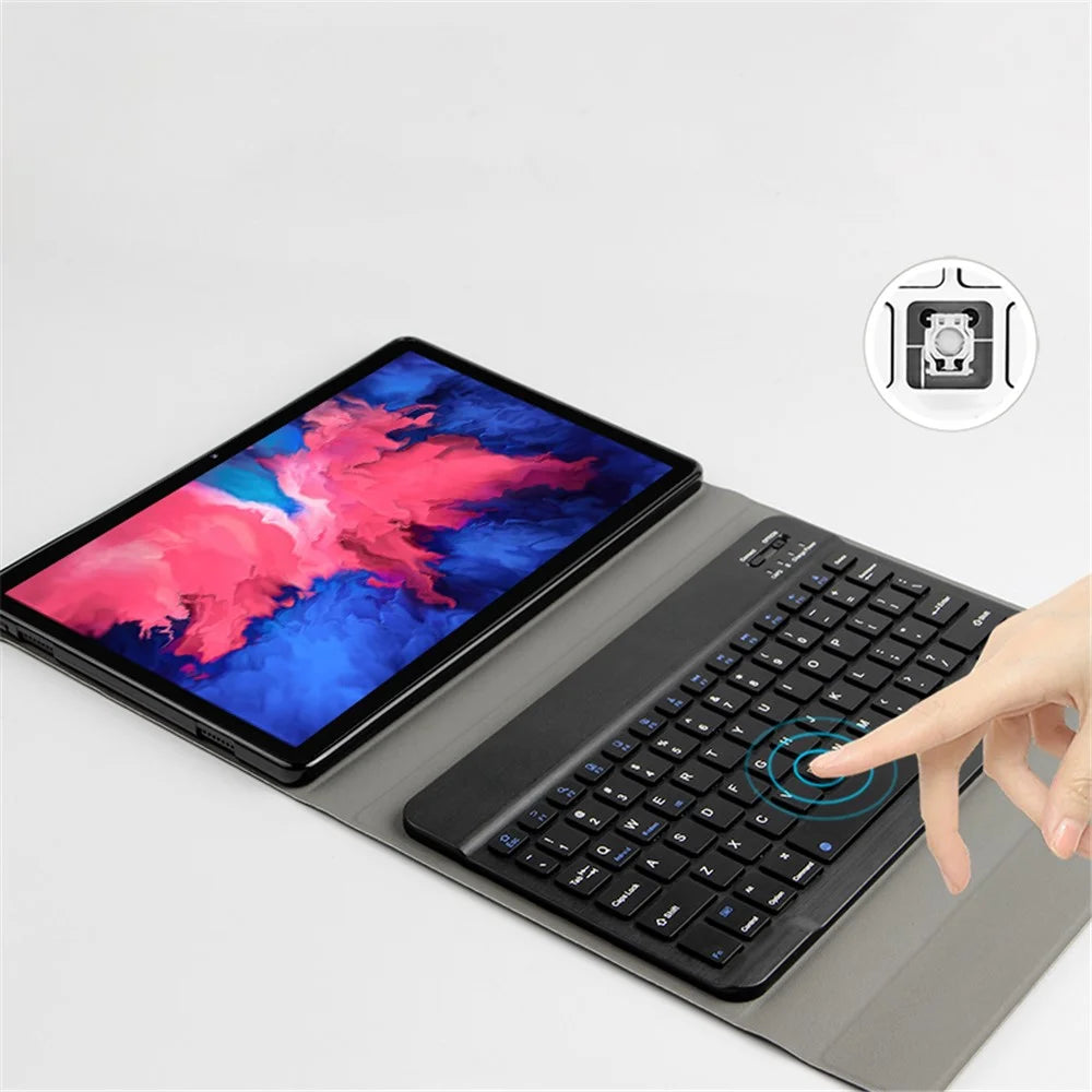 For Lenovo Tab P11 TB-J606F / Tab P11 5G Leather Stand Tablet Case with Detachable Magnetic Wireless Keyboard (Without Touchpad) - 7