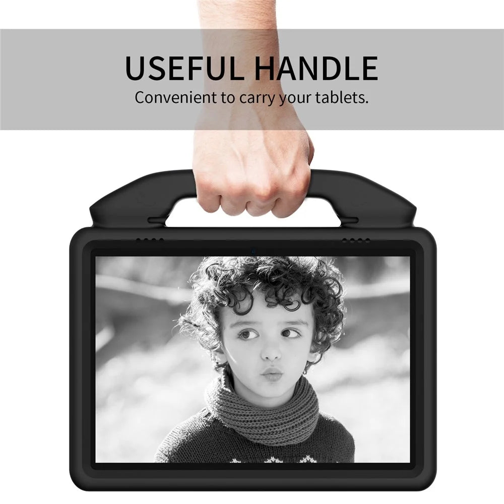 Portable Handle Foldable Thumb Kickstand Shockproof EVA Tablet Case Cover for Lenovo Tab M10 TB-X605F - Black - 2