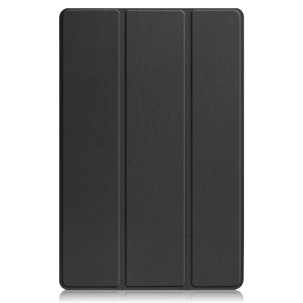 Trifold Stand Tablet Cover for Lenovo Tab P12 Pro, PU Leather + PC Protective Auto Wake/Sleep Smart Case - Black - 2