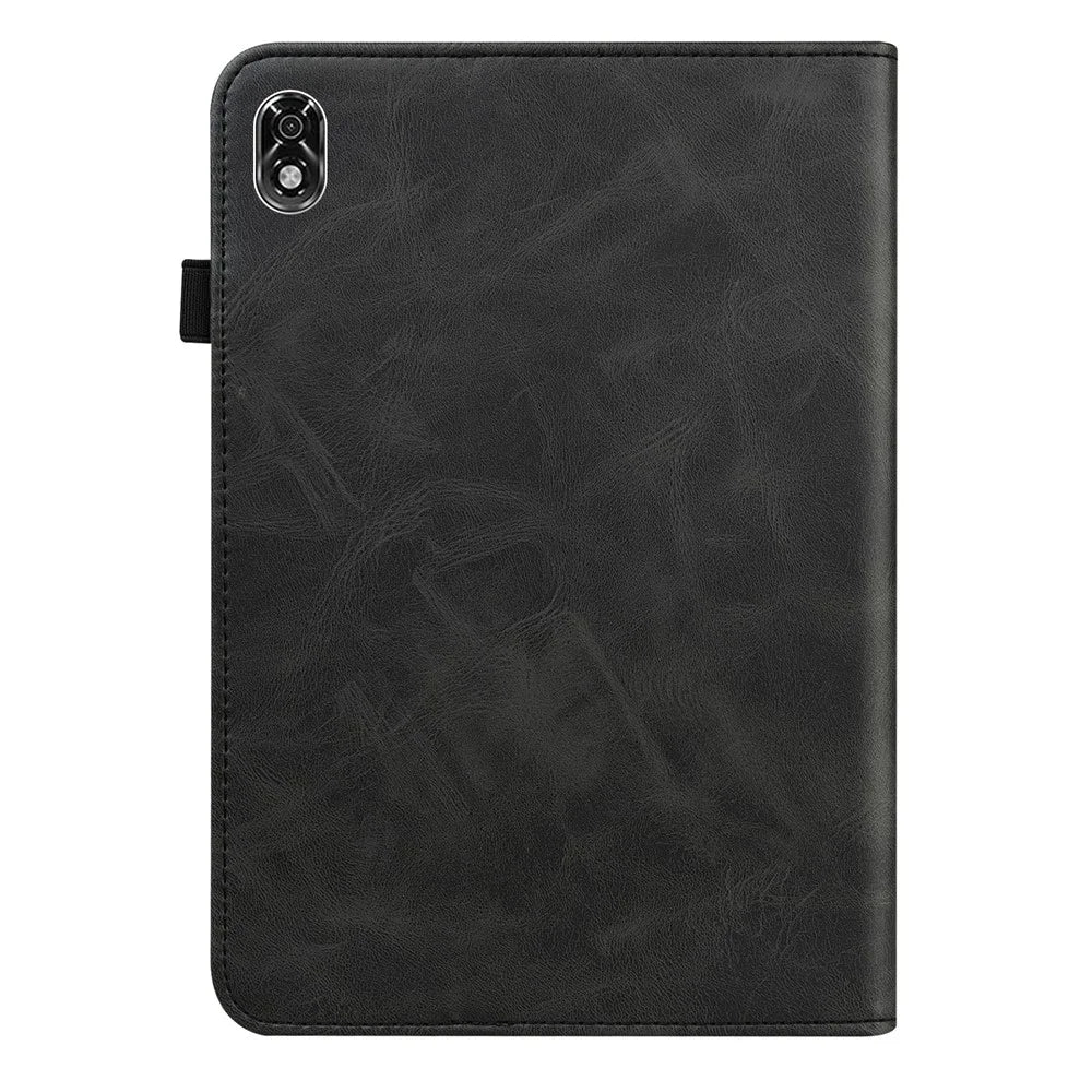 For Lenovo Legion Y700 Line Imprinted Adjustable Stand PU Leather Auto Wake/Sleep Drop-proof Tablet Case with Card Slots - Black - 3