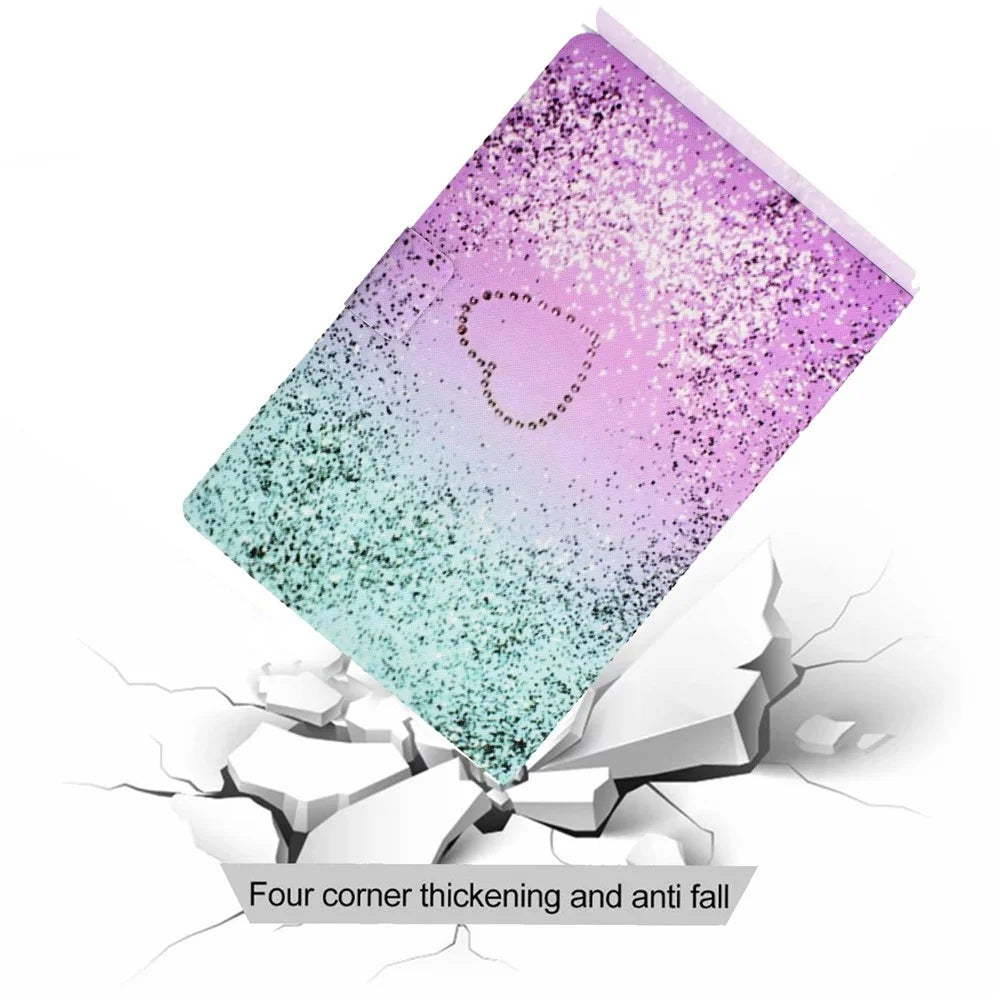 For Lenovo Legion Y700 Pattern Printing Leather Shock Proof Tablet Case Protective Cover - Heart - 7