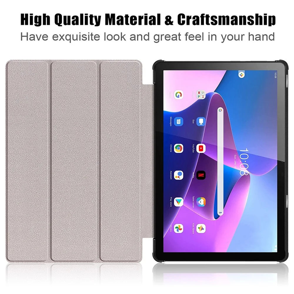 For Lenovo Tab M10 (Gen 3) 10.1 inch 328F Pattern Printing Auto Wake/Sleep PU Leather Case Trifold Stand Folio Cover - The Milky Way - 3