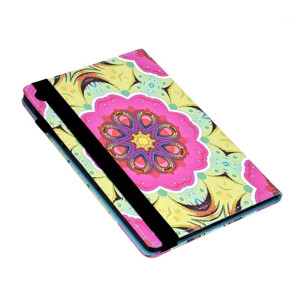 For Lenovo Tab M10 (Gen 3) TB-328FU / TB-328XU Pattern Printing Leather Stand Protective Case Card Slots Smart Cover with Elastic Band and Pencil Holder - Pink Mandala - 6