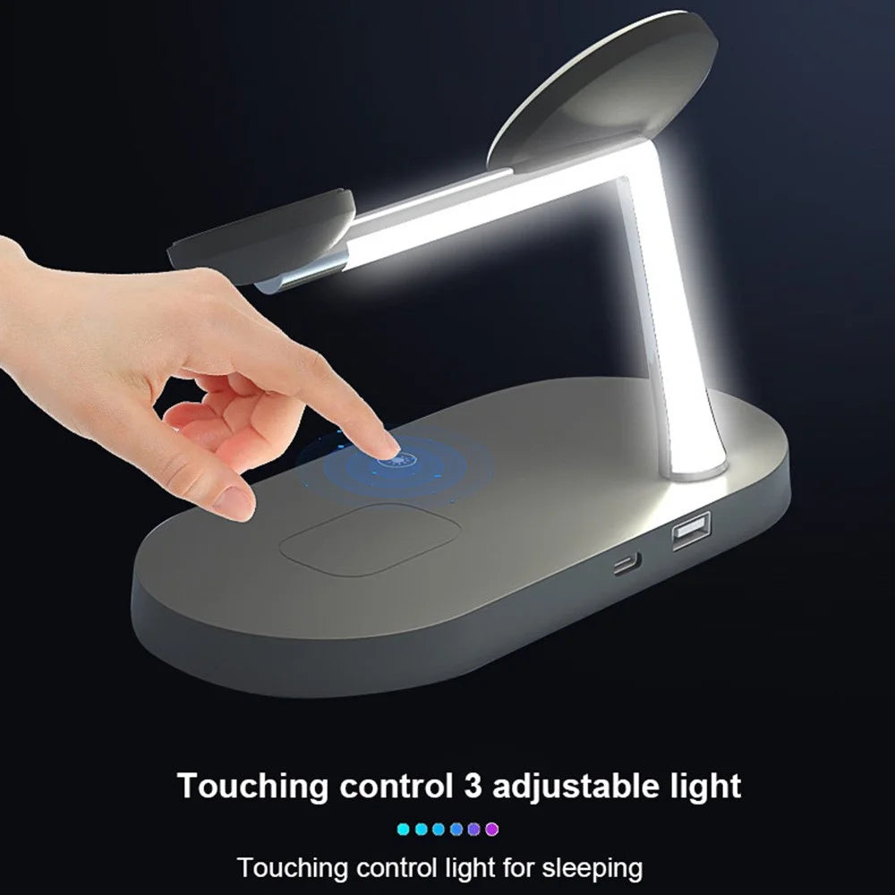 T268 5 in 1 Magnetic Wireless Charger for iPhone / Apple Watch / AirPods Charging Station - Black - 6