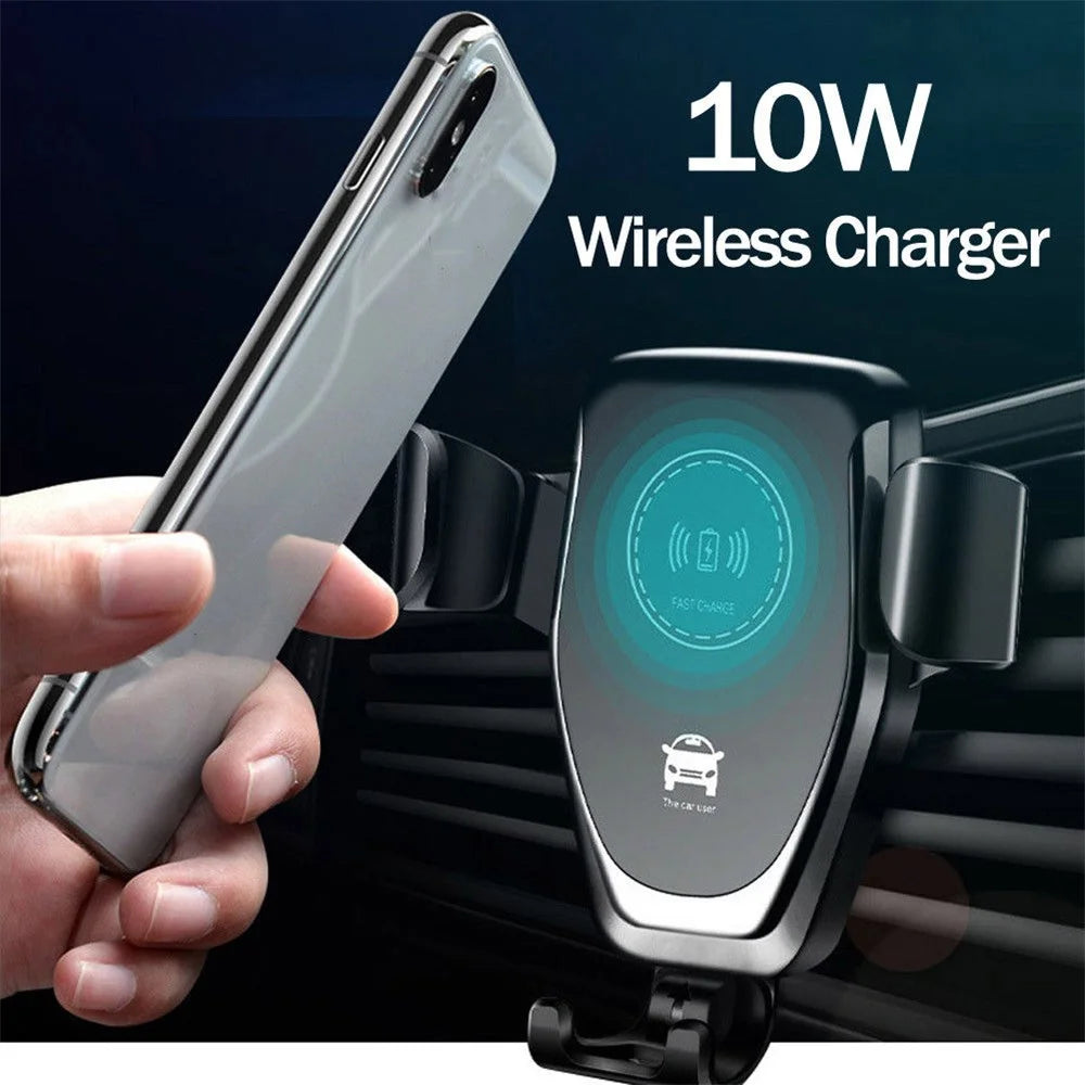 Q12 10W Car Air Vent Mount Gravity Phone Holder Wireless Charger Cellphone Charging Stand - 2