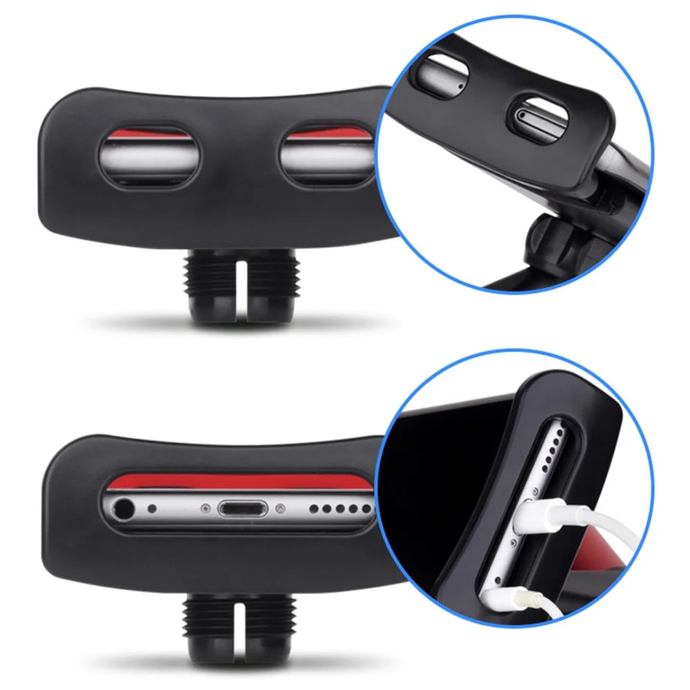 LENUO CL-26 360° Rotary Car Headrest Bracket Phone Tablet Holder for iPhone iPad Max Width 20cm - Black - 4