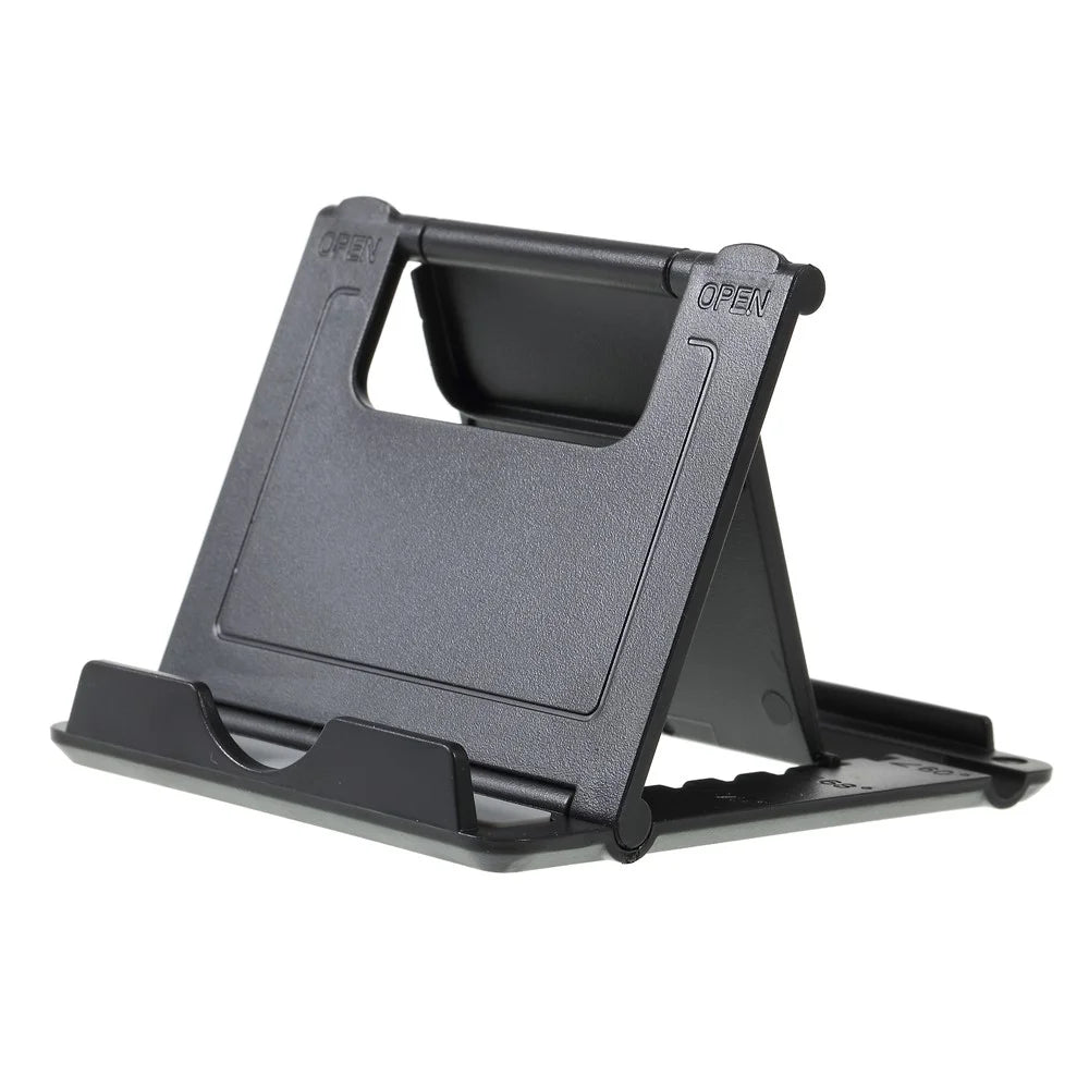 Multi-Angle Adjustable Foldable Desktop Cradle Holder Mount for iPhone Samsung Huawei Smartphone - Black - 2