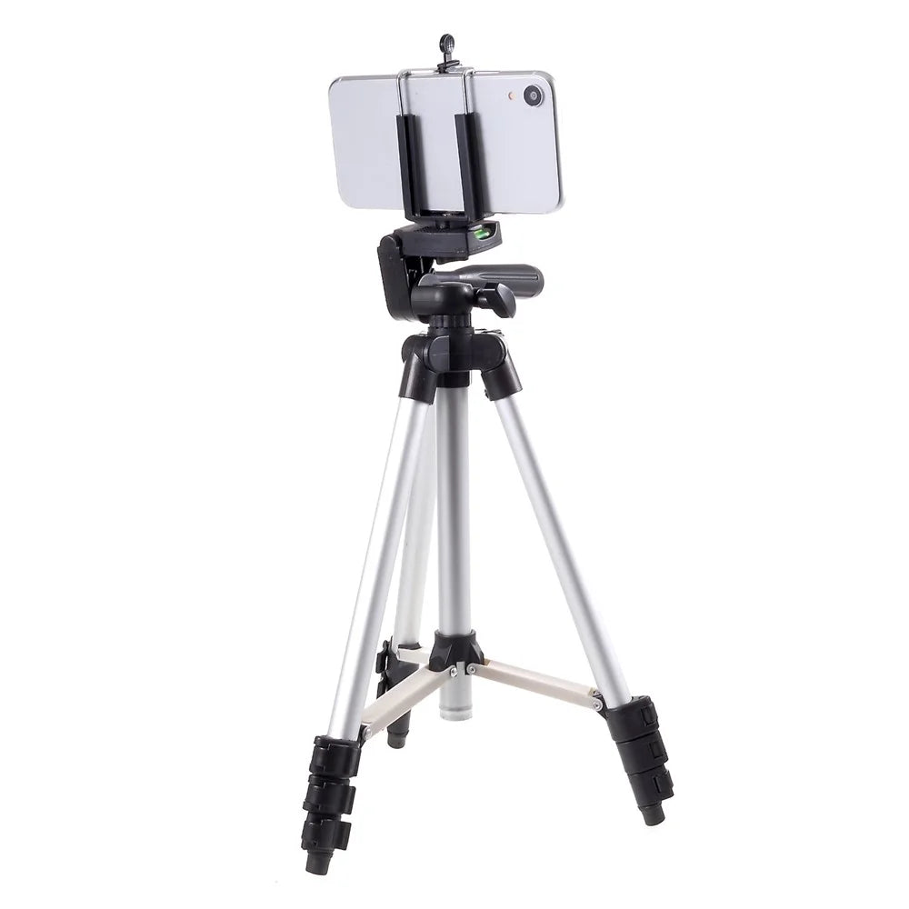3110 Aluminum Desktop Tripod with Phone Clamp Extendable Live Streaming Travel Lightweight Stand - 3