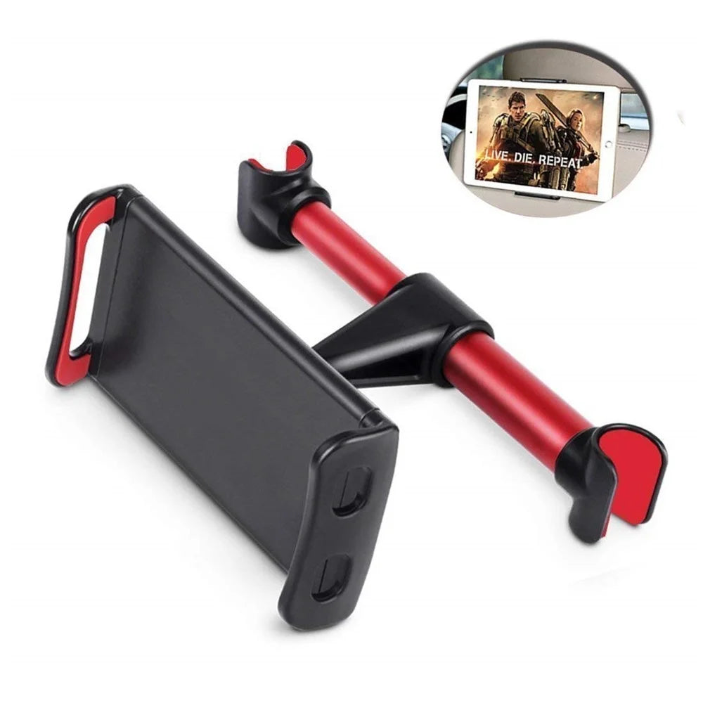 360-Degree Rotary Car Headrest Phone/Tablet Mount Holder for 4.7-10 inch Tablets and Phones - Red - 3