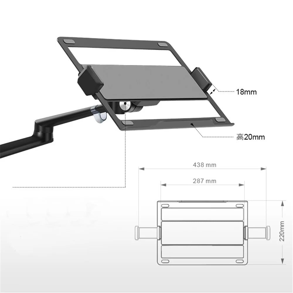 UPERGO OL-3S Dual Purpose Monitor and Laptop Arm Mount 17-27inch Monitor Holder Mount and 10-17inch Laptop Support - Black - 3
