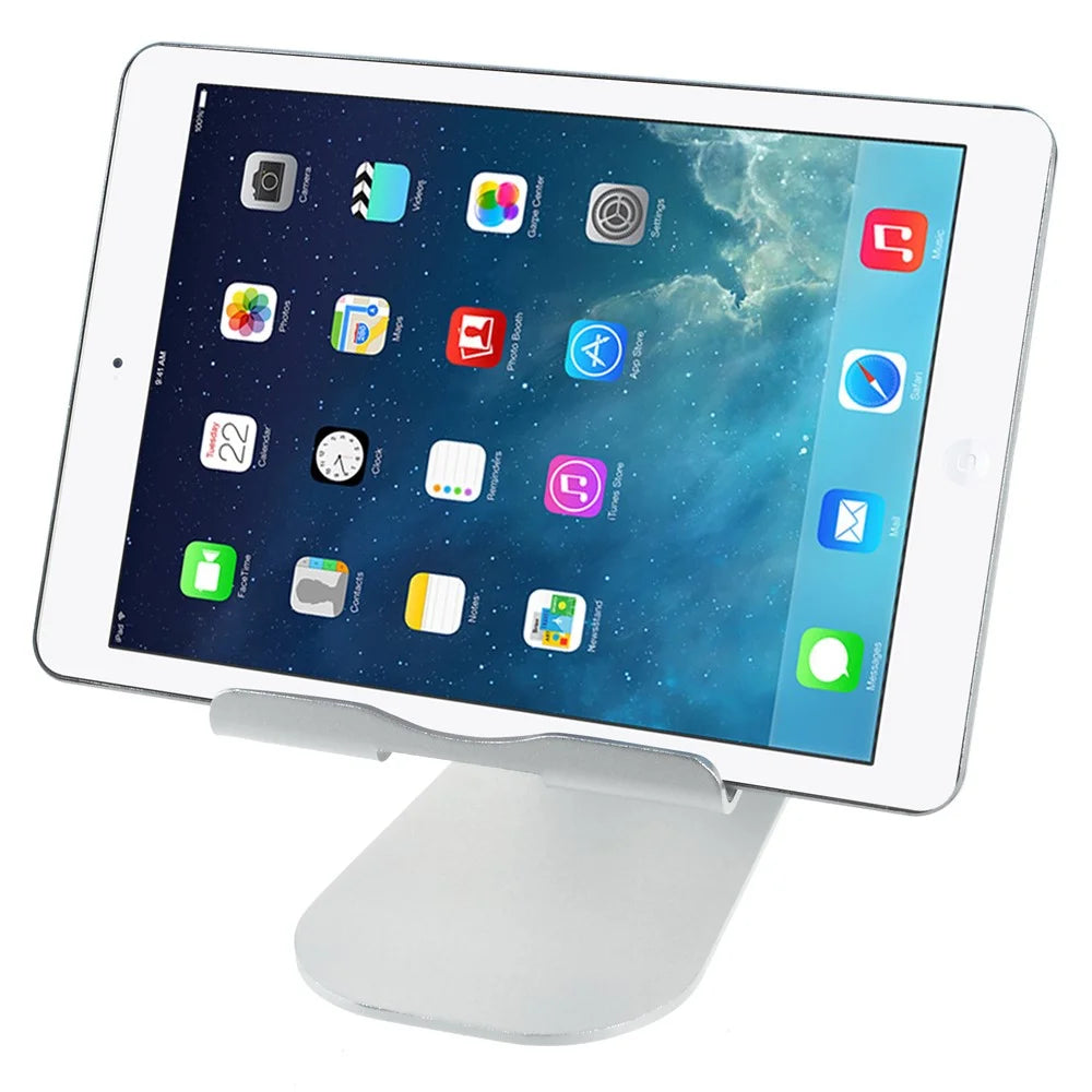 Height Adjustable Aluminum Alloy Desktop Stand Holder for iPad iPhone Tablet PC - Silver Color - 2