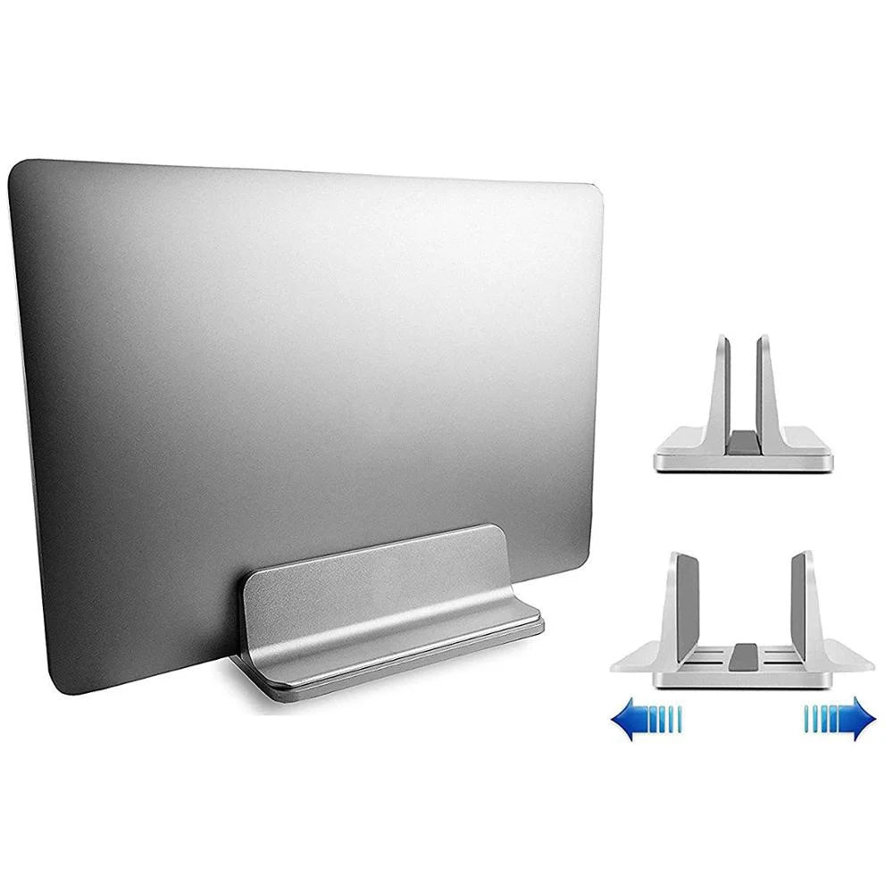 Vertical Laptop Stand Dock Desktop Aluminum Alloy Stand with Adjustable Width - Silver - 3