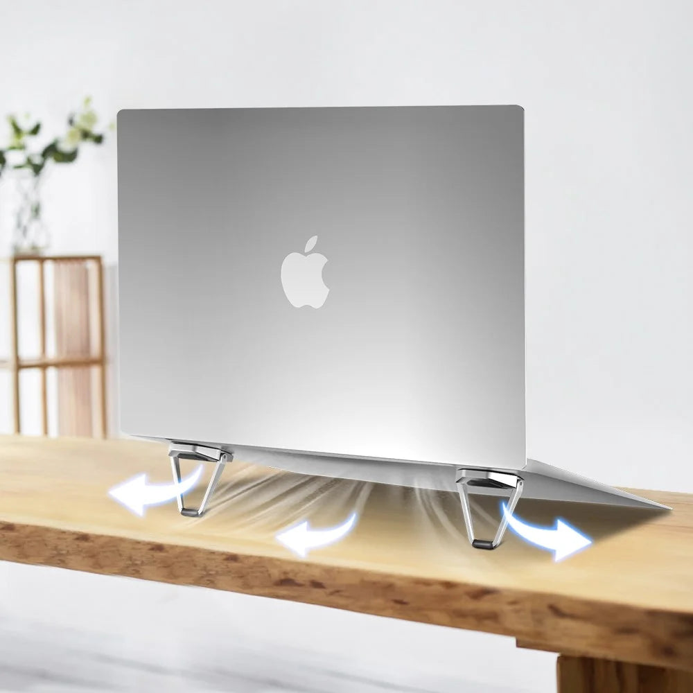 R-JUST 1 Pair Shield Shape Foldable Laptop Desktop Holder Riser Aluminium Alloy Notebook Stand - 5