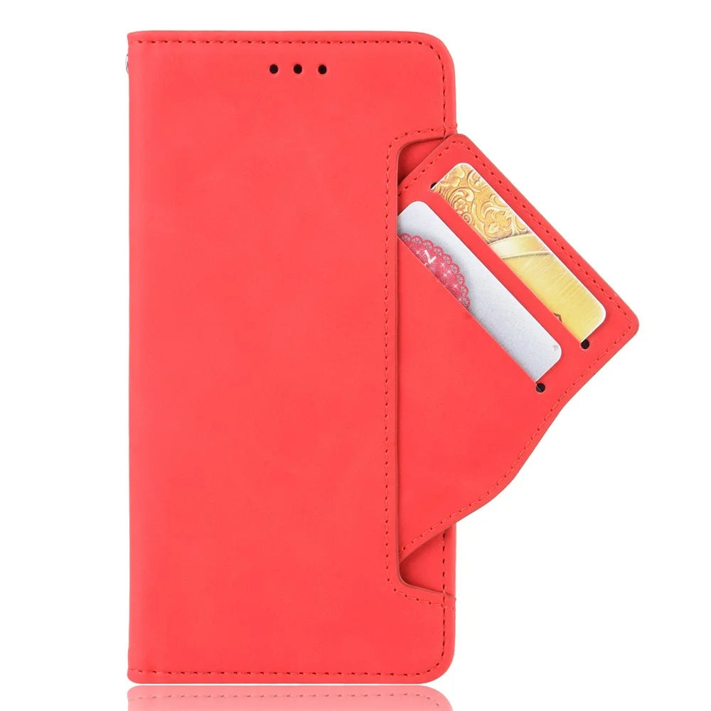 Full Protection Leather Wallet Protective Case with Multiple Card Slots for ZTE Blade A7s 2020 - Red - 4