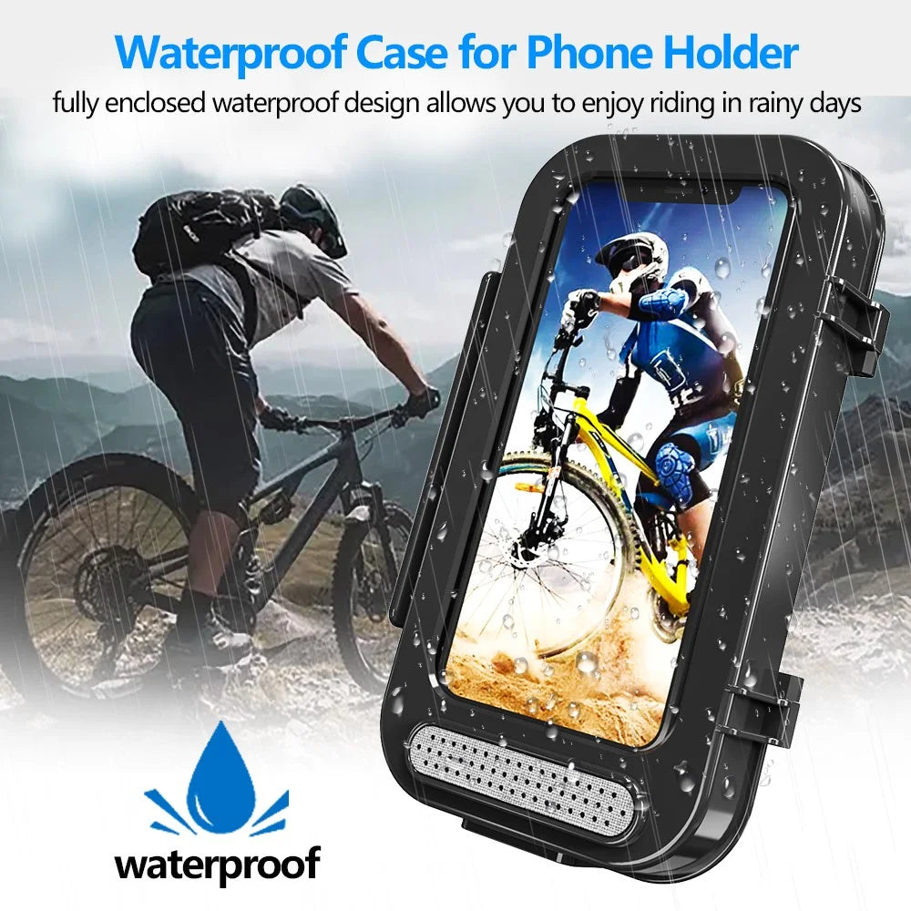 MTB Electric Bicycle Waterproof Touch Screen Phone Case Motorcycle Bike Handlebar Mount Mobile Phone Holder - 2
