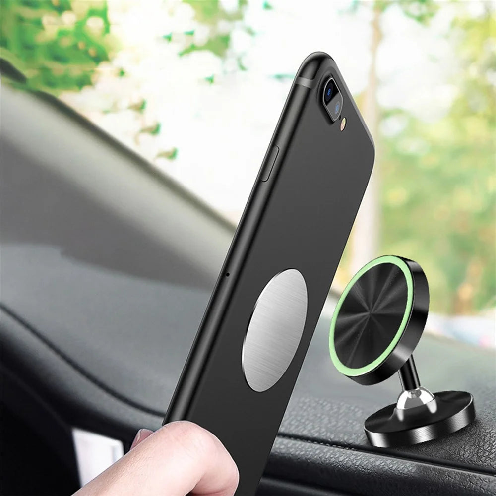 DW-55 Frosted Magnetic Car Dashboard Phone Holder Stand 360 Degrees Rotating Metal Phone Bracket - Black - 3