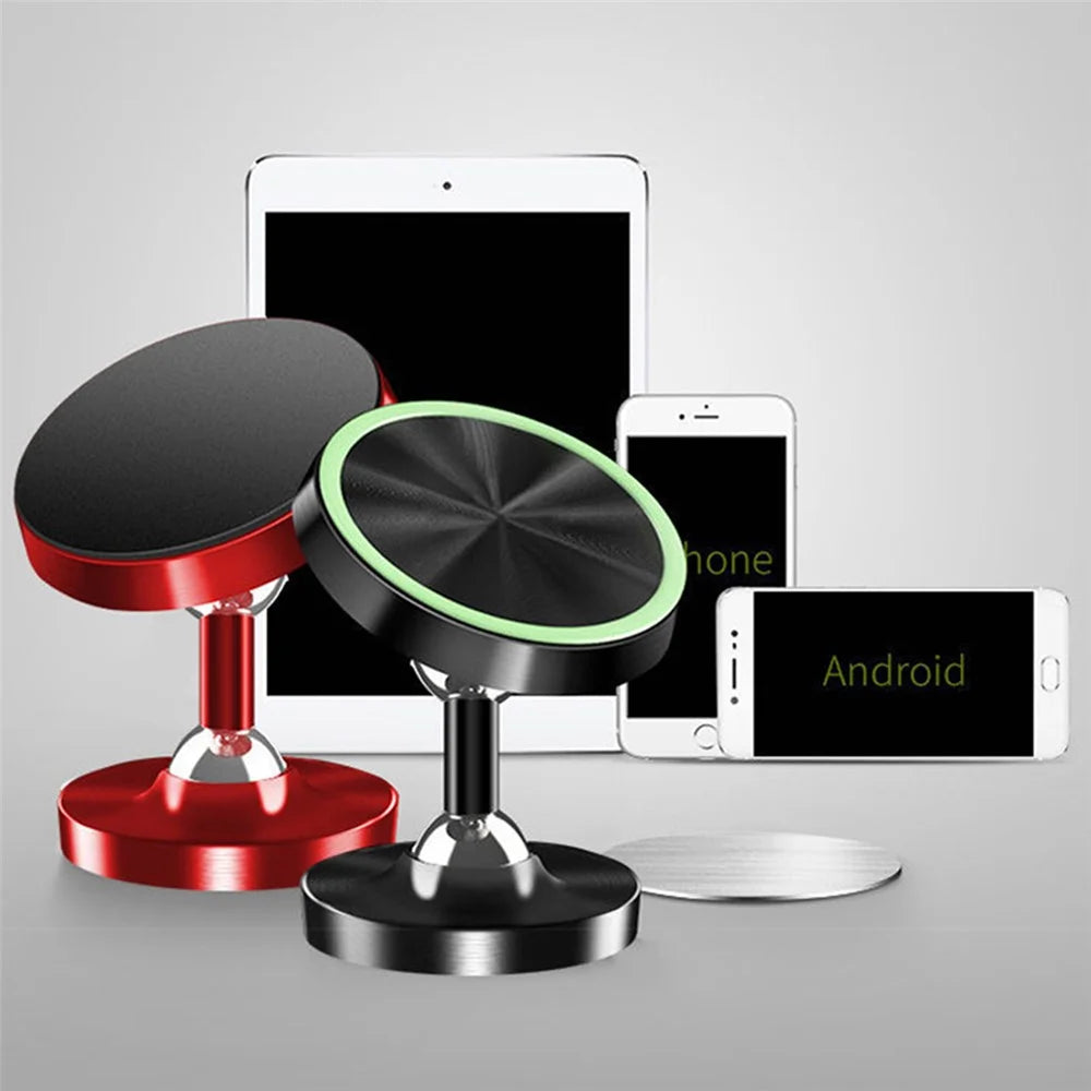 DW-55 Frosted Magnetic Car Dashboard Phone Holder Stand 360 Degrees Rotating Metal Phone Bracket - Black - 7