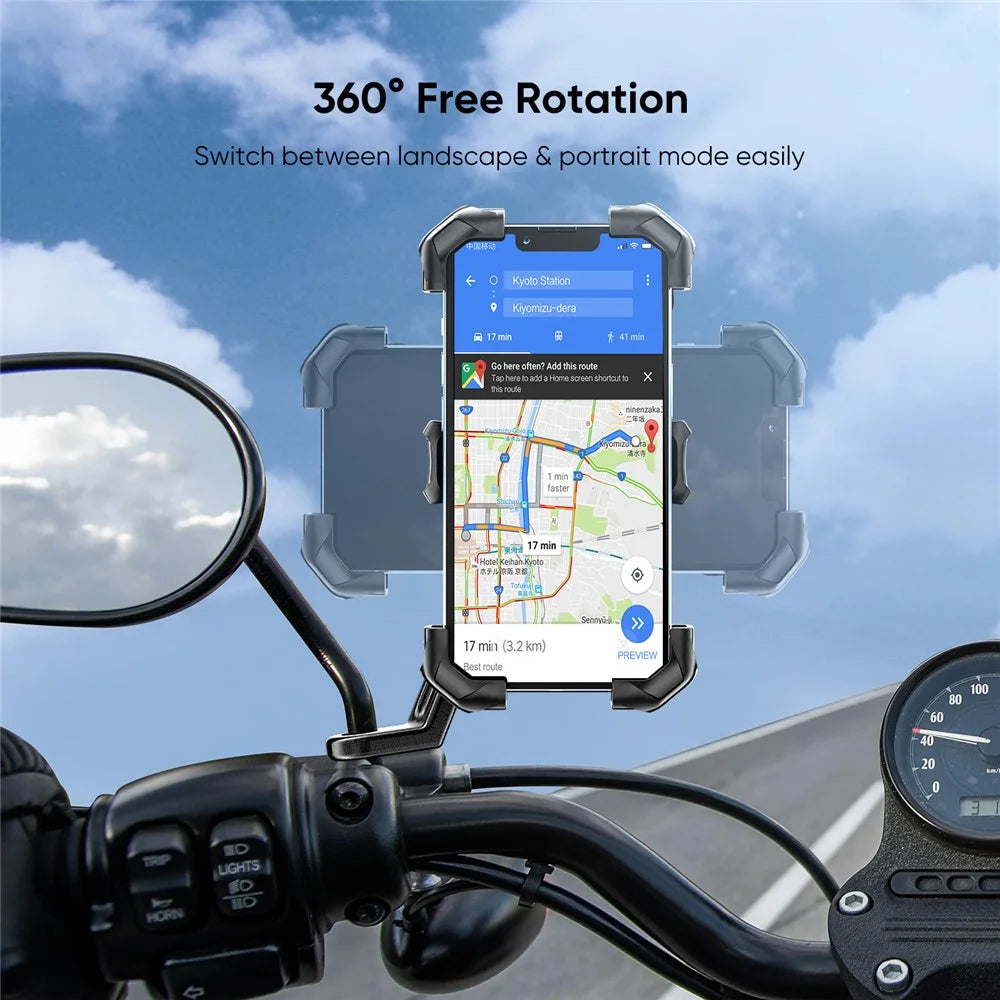 JOYROOM JR-ZS288 Motorcycle Rearview Mirror Mount for 4.7-7 Inch Mobile Phone Holder Bracket - 4