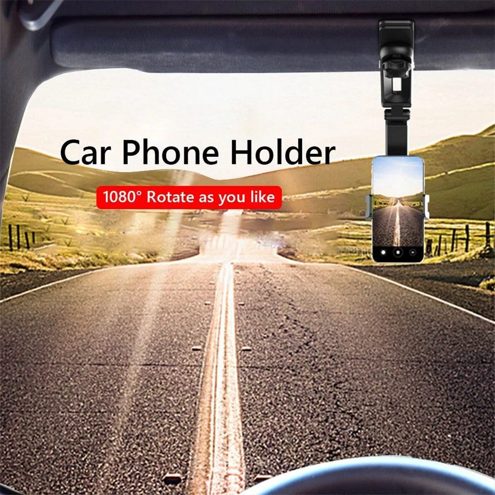 JY-055 Sun Visor Car Phone Holder Mount Multifunctional Cell Phone Stand Universal Adjustable Arm Cradles Phone Clip Mount - Green - 3