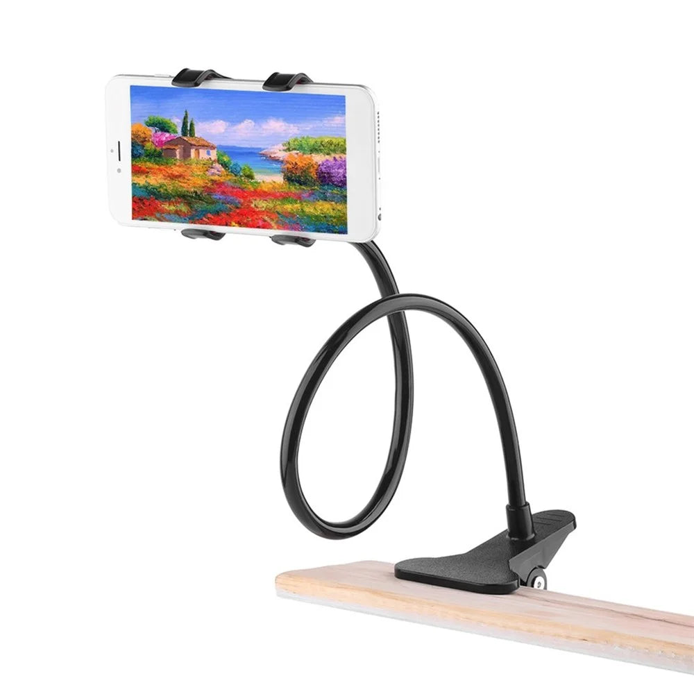 Universal Gooseneck Lazy Desktop Holder 360 Degree Rotating Mount Stand for Smartphone - Black - 3