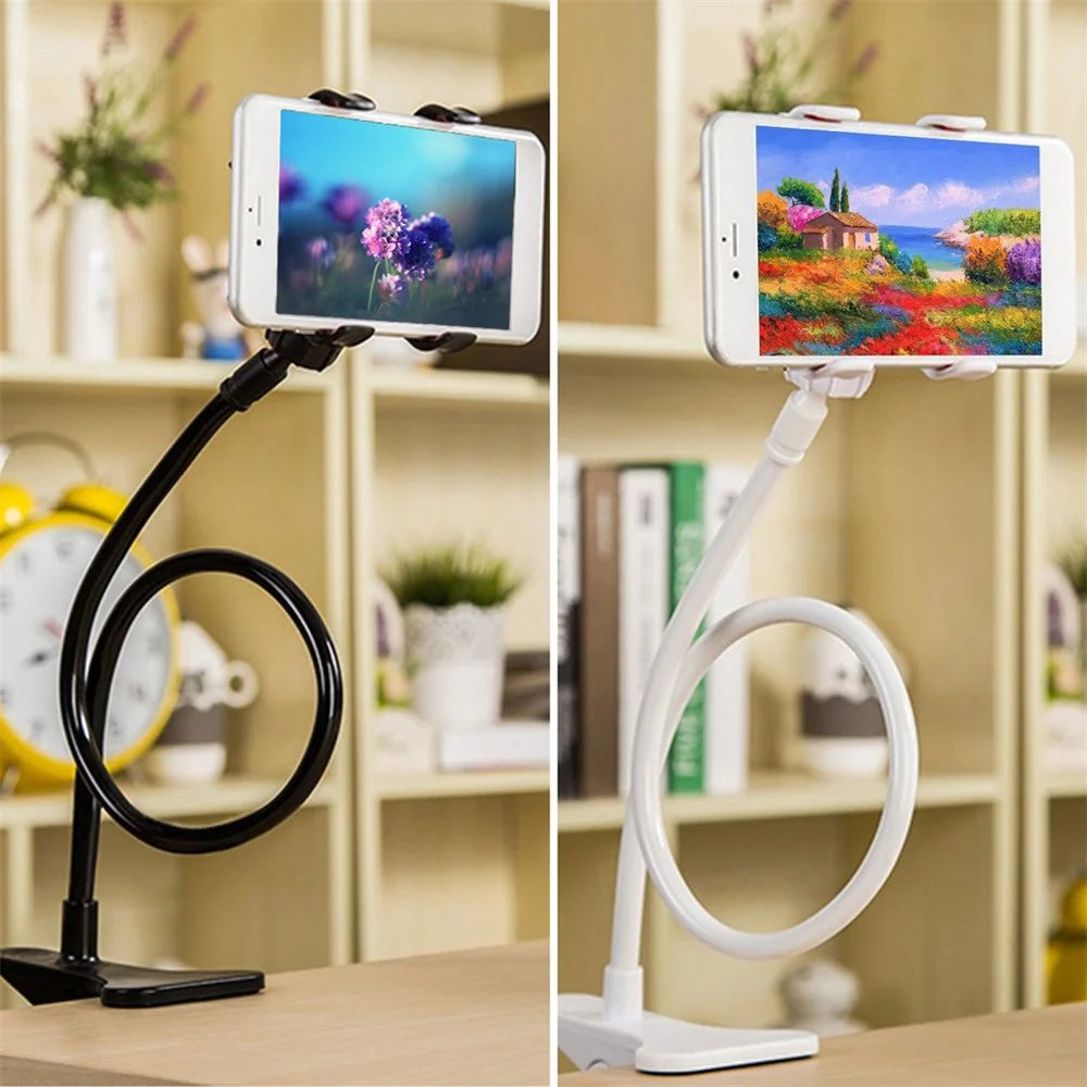 Universal Gooseneck Lazy Desktop Holder 360 Degree Rotating Mount Stand for Smartphone - Black - 6